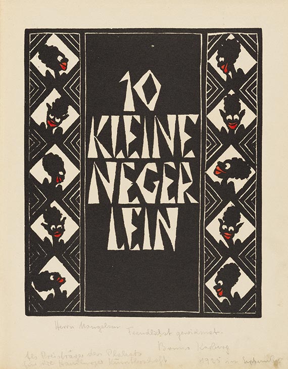 Bruno Karberg - 10 kleine Negerlein. Mit eigenh. Widmung