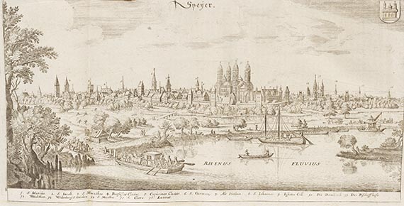 Matthäus Merian - Topographia Sveviae (&) Topographia Palatinus Rheni + Zugab. Zus. 2 Werke mit Anhang in 1 Bd.