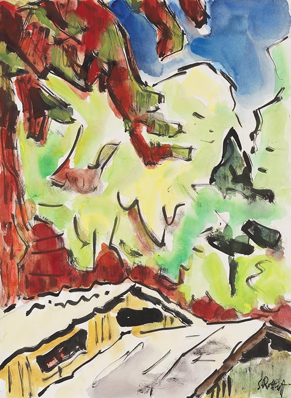 Karl Schmidt-Rottluff - Wald über Dächern