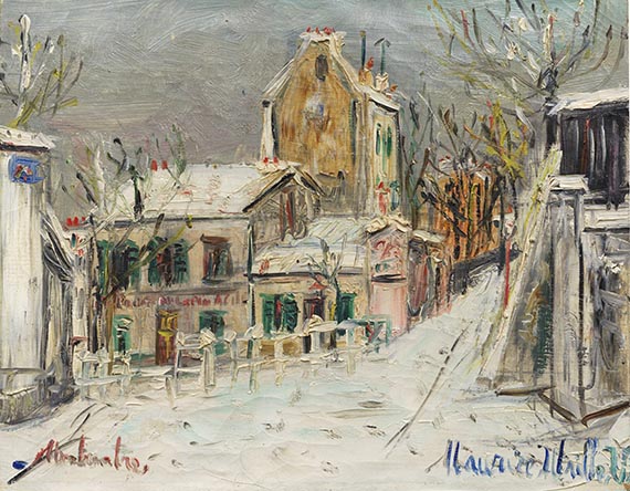 Maurice Utrillo - Lapin Agile à Montmartre sous la neige
