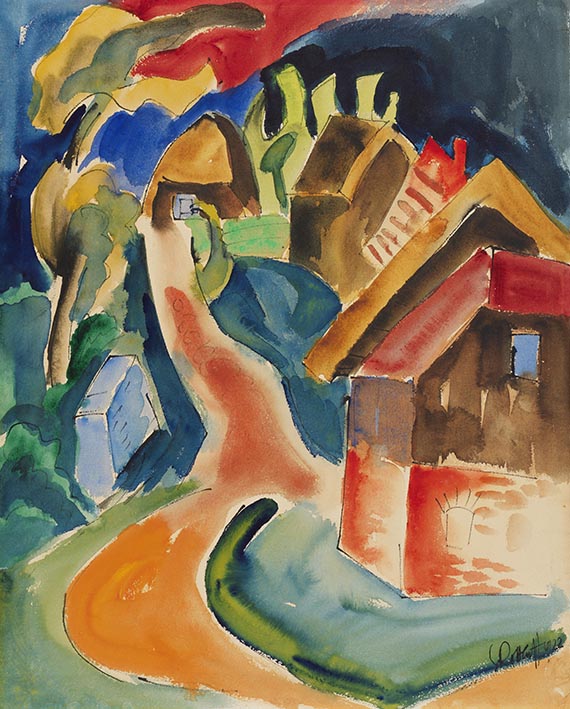Karl Schmidt-Rottluff - Häuser am Weg