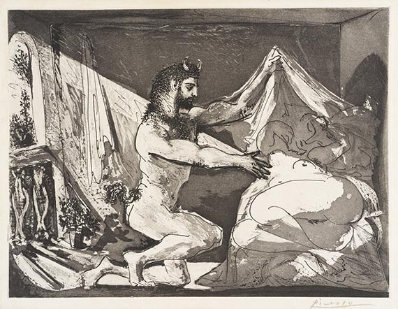 Picasso - Faune dévoilant une dormeuse (Jupiter et Antiope, d’après Rembrandt)