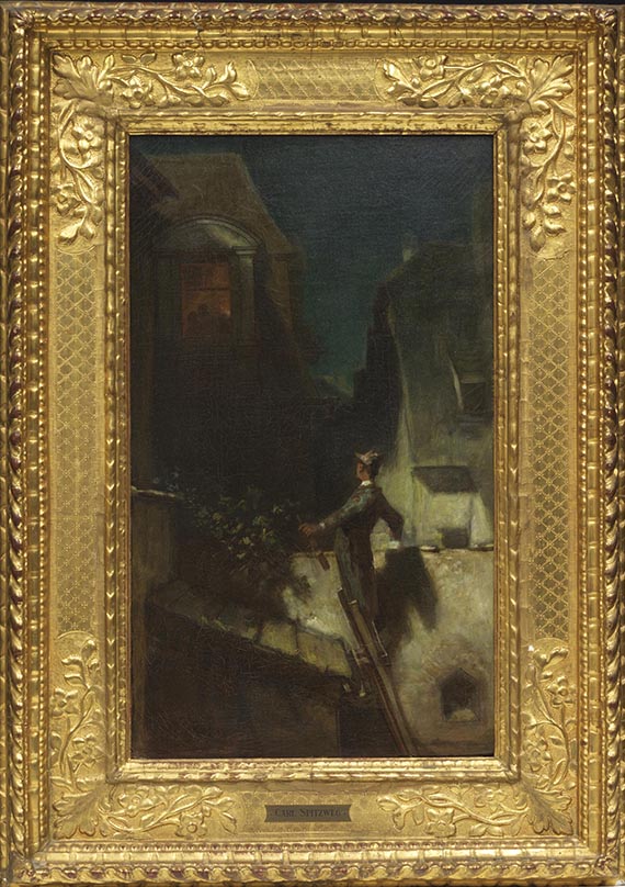 Carl Spitzweg - Der Mondscheingeiger - Frame image