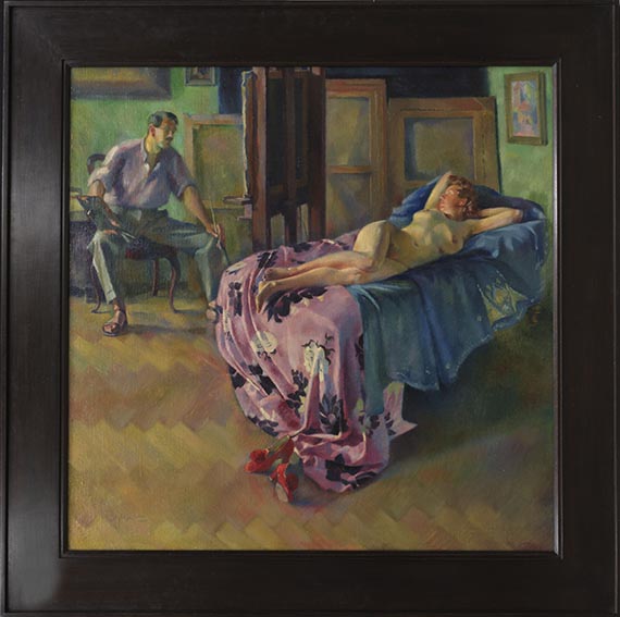 Conrad Felixmüller - Herbst in Klotzsche / Das eingeschlafene Modell II - Frame image