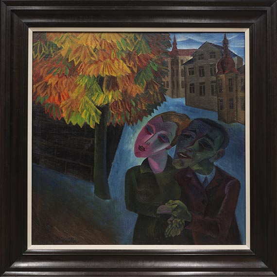 Conrad Felixmüller - Herbst in Klotzsche / Das eingeschlafene Modell II - Frame image
