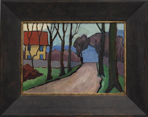 Gabriele Münter - Landstraße mit gelbem Haus - Frame image