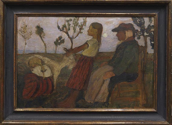 Paula Modersohn-Becker - Kinder mit Ziege und alter Bäuerin - Frame image